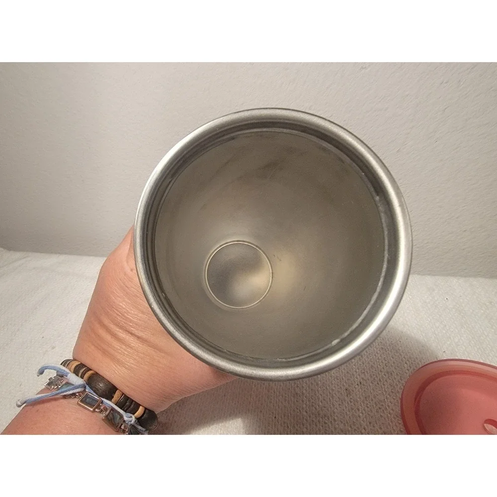 Starbucks‎ Stainless Steel Pink Halo cup tumbler 24oz 2022 No Straw EUC